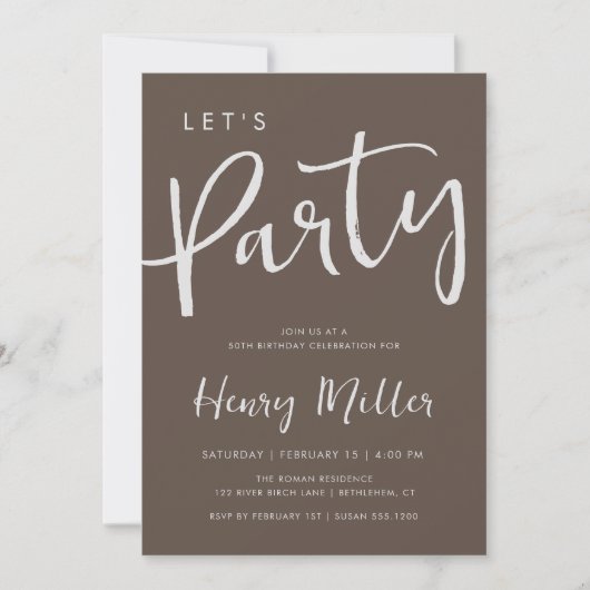 Laten we de feestelijke minimalistische feestdag v kaart (Voorkant)