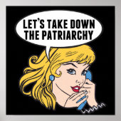 Laten we de Feminist van de patriarchy Cute Retro Poster (Voorkant)
