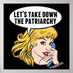 Laten we de Feminist van de patriarchy Cute Retro  Poster