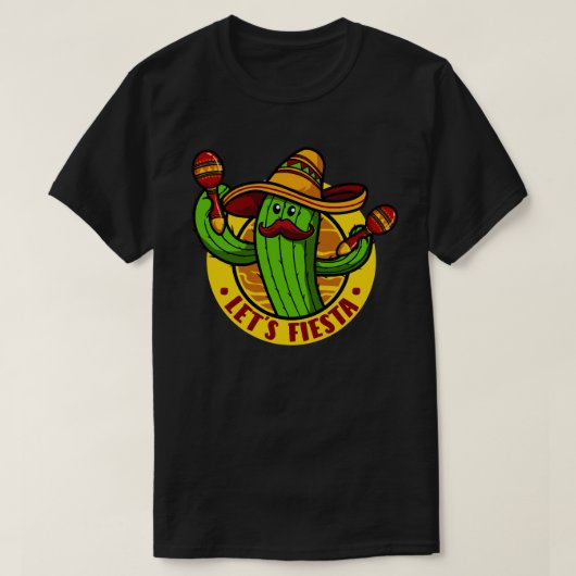 Laten we de fista Cactus met Sombrero Cinco de may T-shirt (Design voorkant)