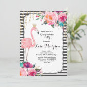 Laten we de Flamingle Graduation Party Invitation Kaart (Staand voorkant)