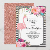 Laten we de Flamingle Graduation Party Invitation Kaart (Voorkant / Achterkant)