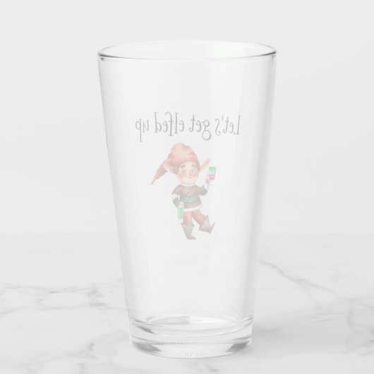 Laten we de Funny Holiday Elf opruimen Glas (Achterkant)