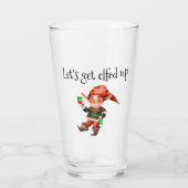 Laten we de Funny Holiday Elf opruimen Glas (Voorkant)