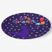 Laten we de gedenksterren en ballonnen vieren papieren bordje (Gekanteld)