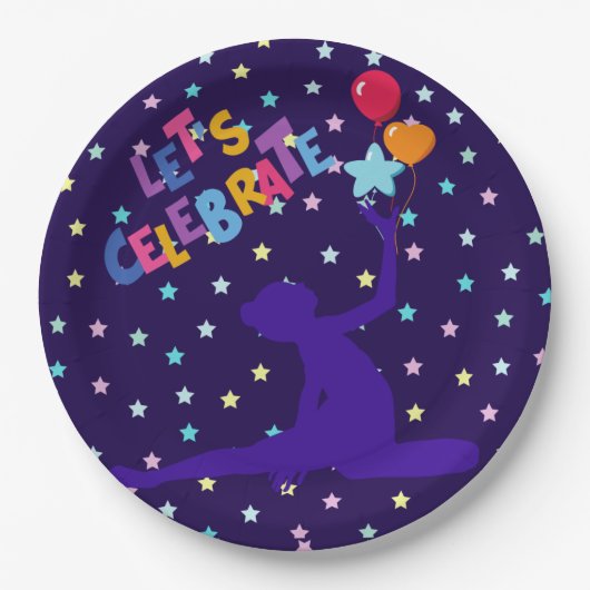 Laten we de gedenksterren en ballonnen vieren papieren bordje (Voorkant)