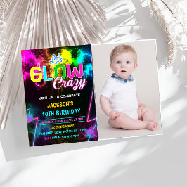 Laten we de gekke Neon Colorful Birthday Party een Kaart