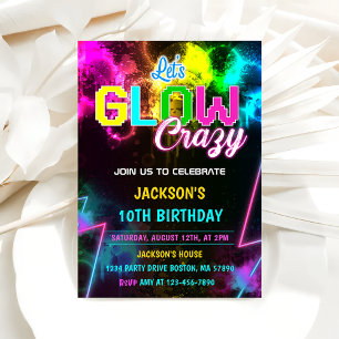 Laten we de gekke Neon Colorful Birthday Party een Kaart