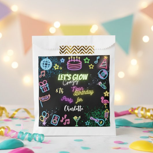 Laten we de gekke neonverjaardag lokken bedankzakje