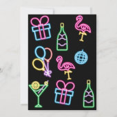 Laten we de gekke neonverjaardag lokken kaart (Achterkant)