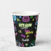 Laten we de gekke neonverjaardag lokken papieren bekers (Achterkant)