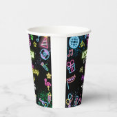 Laten we de gekke neonverjaardag lokken papieren bekers (Rechts)