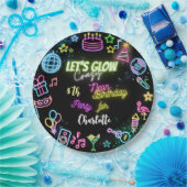 Laten we de gekke neonverjaardag lokken papieren bordje (Feest)