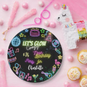 Laten we de gekke neonverjaardag lokken papieren bordje (Feest)