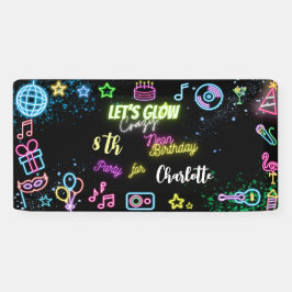 Laten we de gekke neonverjaardag lokken spandoek