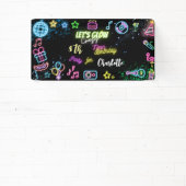 Laten we de gekke neonverjaardag lokken spandoek (Insitu)