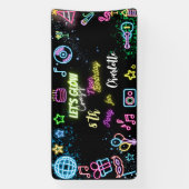 Laten we de gekke neonverjaardag lokken spandoek (Verticaal)