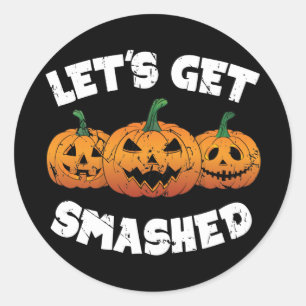 Laten we de gekruiste pompoenen Jack O Lantern Hal Ronde Sticker
