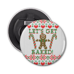 Laten we de Gingerbrood-man laten uitweiden Button Flesopener