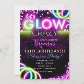 Laten we de GLOW Crazy Neon Ggloed Birthday Party Kaart (Voorkant)