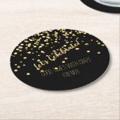 Laten we de gouden Confetti-partij vieren Ronde Kartonnen Onderzetter (Gebogen)