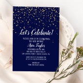 Laten we de gouden Confetti vieren op Navy Blue Pa Kaart