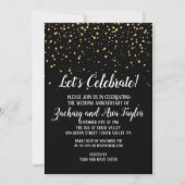 Laten we de gouden Confetti vieren op zwart Jubile Kaart (Voorkant)