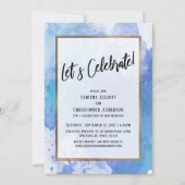 Laten we de gouden grens Abstract blauw speel vier Kaart (Voorkant)