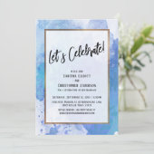 Laten we de gouden grens Abstract blauw speel vier Kaart (Staand voorkant)