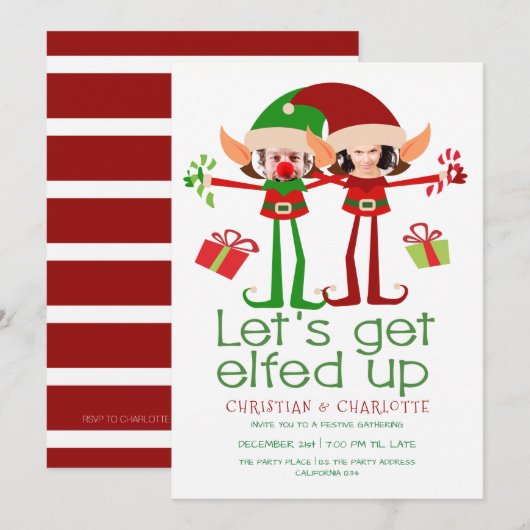 Laten we de grappige kerstmis op maat krijgen kaart (Voorkant / Achterkant)