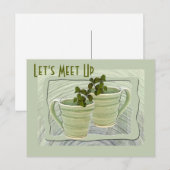 Laten we de groene Mokken Mint Sprigs Foto aanpass Briefkaart (Voorkant / Achterkant)