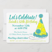 Laten we de Groene Polka Dot Party Pet vieren. Kaart (Voorkant)