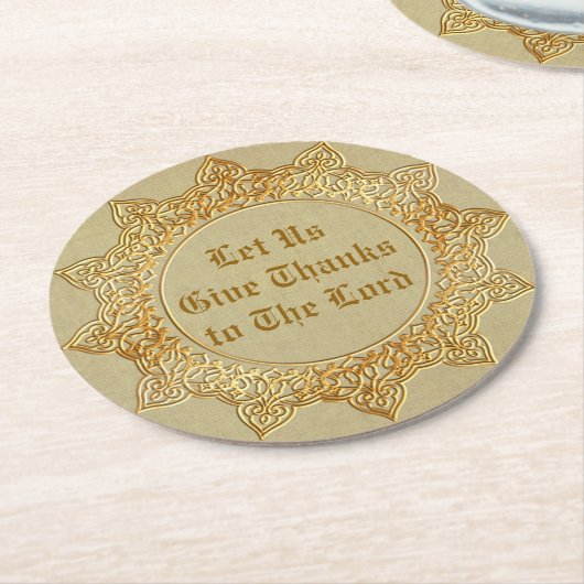 Laten we de heer Bedankt geven - Ronde Kartonnen Onderzetter (Gebogen)