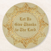 Laten we de heer Bedankt geven - Ronde Kartonnen Onderzetter (Voorkant)