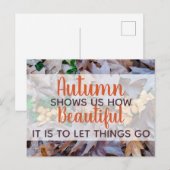laten we de herfst omvallen bladeren bruin bladere briefkaart (Voorkant / Achterkant)