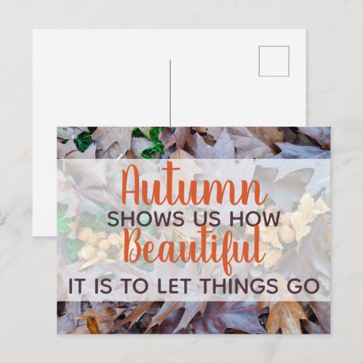 laten we de herfst omvallen bladeren bruin bladere briefkaart (Voorkant / Achterkant)