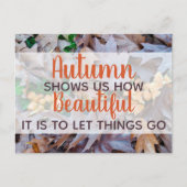 laten we de herfst omvallen bladeren bruin bladere briefkaart (Voorkant)