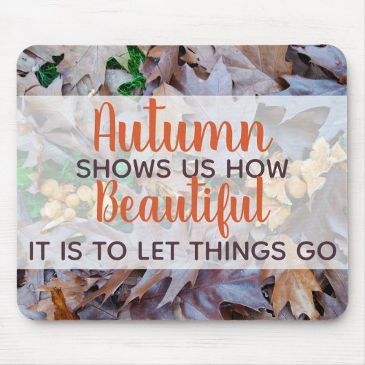 laten we de herfst omvallen bladeren bruin bladere muismat (Voorkant)