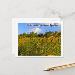 Laten we de herfst samen doorbrengen Wilde Lisdodd Briefkaart
