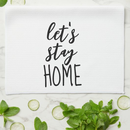 Laten we de Hometekst op wit blijven Theedoek (Gevouwen)