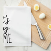 Laten we de Hometekst op wit blijven Theedoek (Quarter Fold)