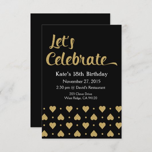 Laten we de Kaart van de Uitnodiging van het publi (Voorkant / Achterkant)