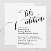 Laten we de kalligrafie na het huwelijksfeest vier kaart (Voorkant / Achterkant)