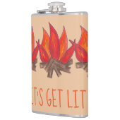 Laten we de kampvuur van de kampeervuren laten lop heupfles (Links)