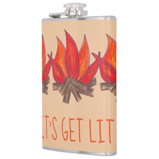 Laten we de kampvuur van de kampeervuren laten lop heupfles (Links)