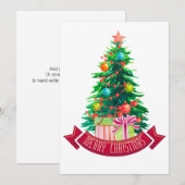 Laten we de kerstboom flat kerstkaart versieren (Voorkant / Achterkant)