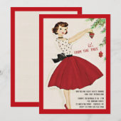 Laten we de Kerstboom Versieren Feestje Kaart (Voorkant / Achterkant)