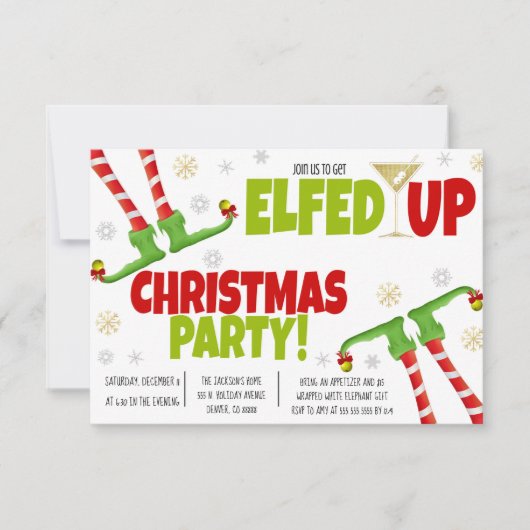  Laten we de kerstfeestdag uitnodigen Kaart (Voorkant)