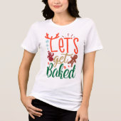 Laten we de kerstfeestelijke slogan van het kerstf Tri-Blend shirt (Voorkant)