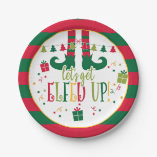 Laten we de kerstfeestjes opknappen. papieren bordje